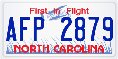 NC license plate AFP2879