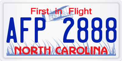 NC license plate AFP2888