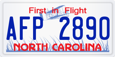 NC license plate AFP2890