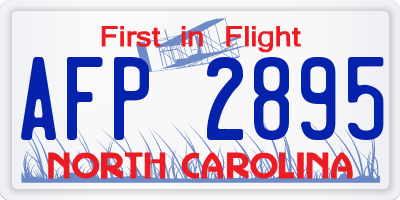 NC license plate AFP2895