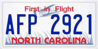 NC license plate AFP2921