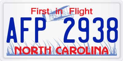 NC license plate AFP2938