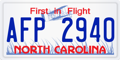 NC license plate AFP2940