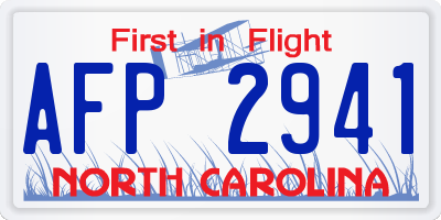 NC license plate AFP2941
