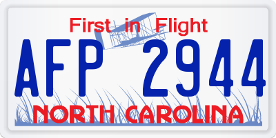 NC license plate AFP2944
