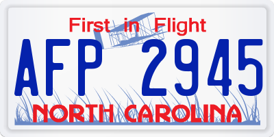 NC license plate AFP2945