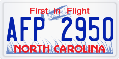 NC license plate AFP2950