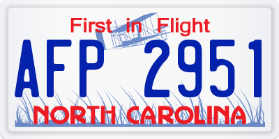 NC license plate AFP2951