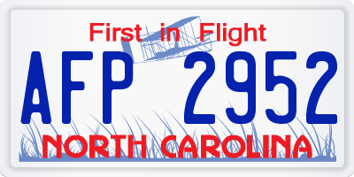 NC license plate AFP2952