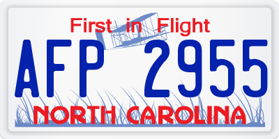 NC license plate AFP2955