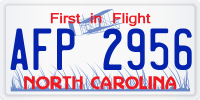 NC license plate AFP2956