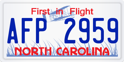 NC license plate AFP2959