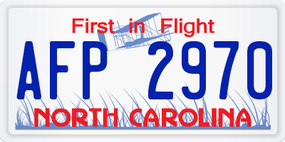 NC license plate AFP2970