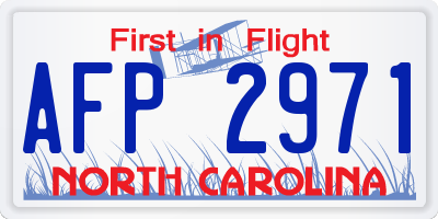 NC license plate AFP2971
