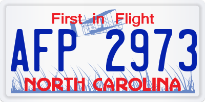 NC license plate AFP2973