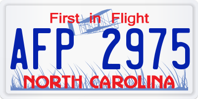 NC license plate AFP2975