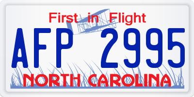 NC license plate AFP2995