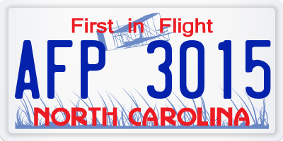 NC license plate AFP3015
