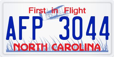 NC license plate AFP3044