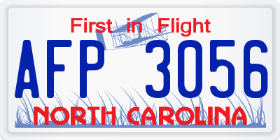 NC license plate AFP3056