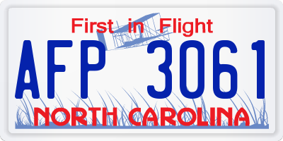 NC license plate AFP3061