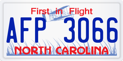 NC license plate AFP3066