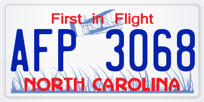 NC license plate AFP3068