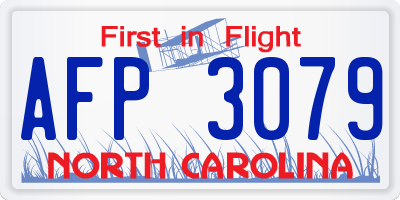 NC license plate AFP3079