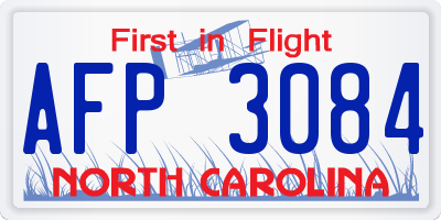 NC license plate AFP3084