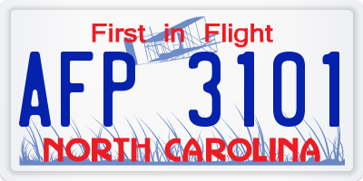 NC license plate AFP3101