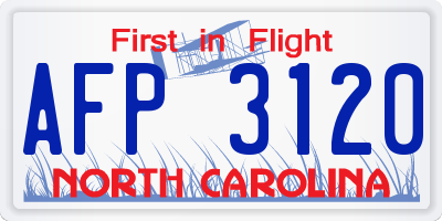 NC license plate AFP3120