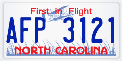 NC license plate AFP3121