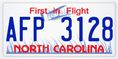 NC license plate AFP3128