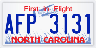 NC license plate AFP3131
