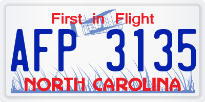 NC license plate AFP3135