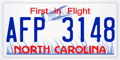 NC license plate AFP3148