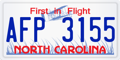 NC license plate AFP3155