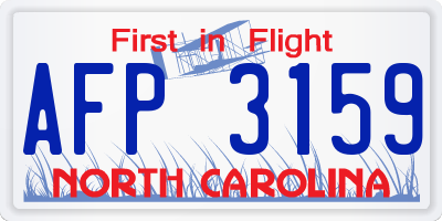NC license plate AFP3159