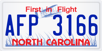 NC license plate AFP3166