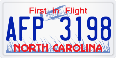 NC license plate AFP3198