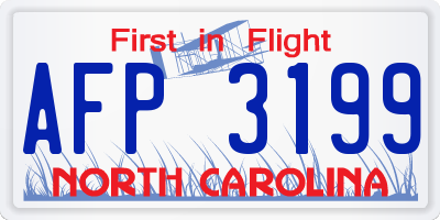 NC license plate AFP3199