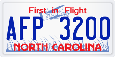 NC license plate AFP3200