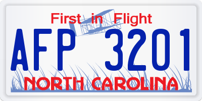 NC license plate AFP3201