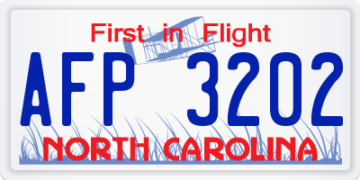 NC license plate AFP3202
