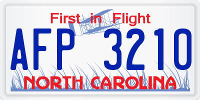 NC license plate AFP3210