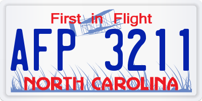 NC license plate AFP3211