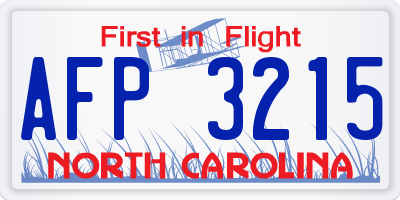 NC license plate AFP3215