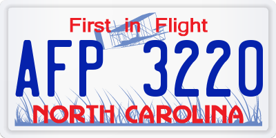 NC license plate AFP3220
