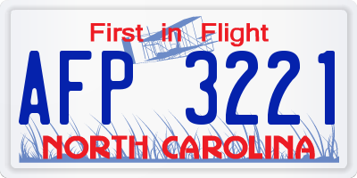 NC license plate AFP3221