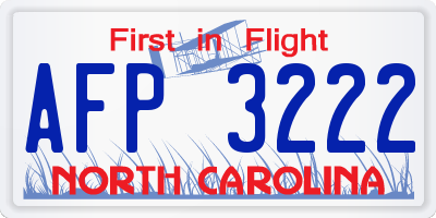 NC license plate AFP3222